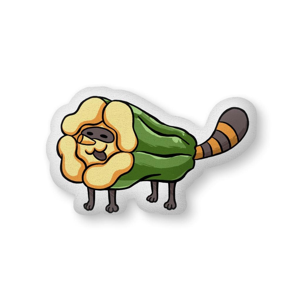 ピーマンたぬきクッション