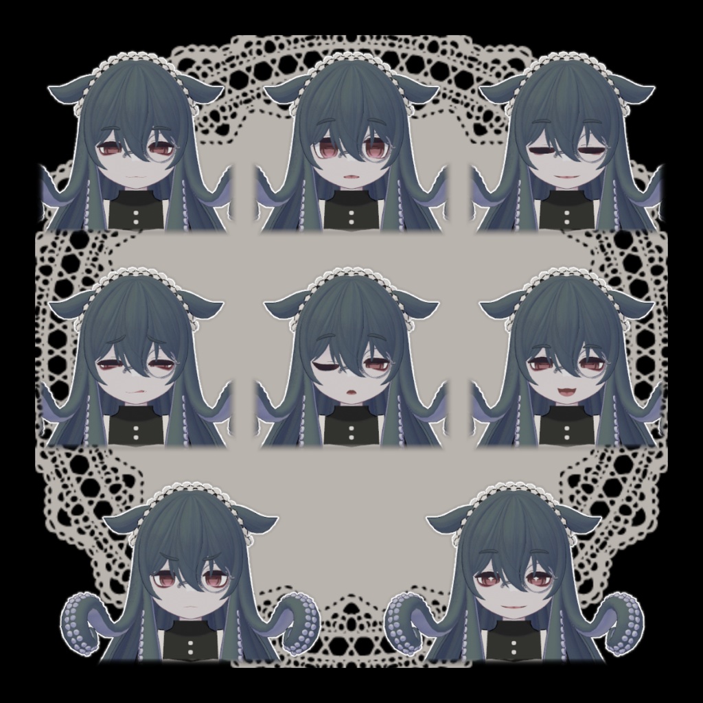 【Type:タコナカ対応】メイド服+アイテクスチャ+ボディテクスチャ+表情セット