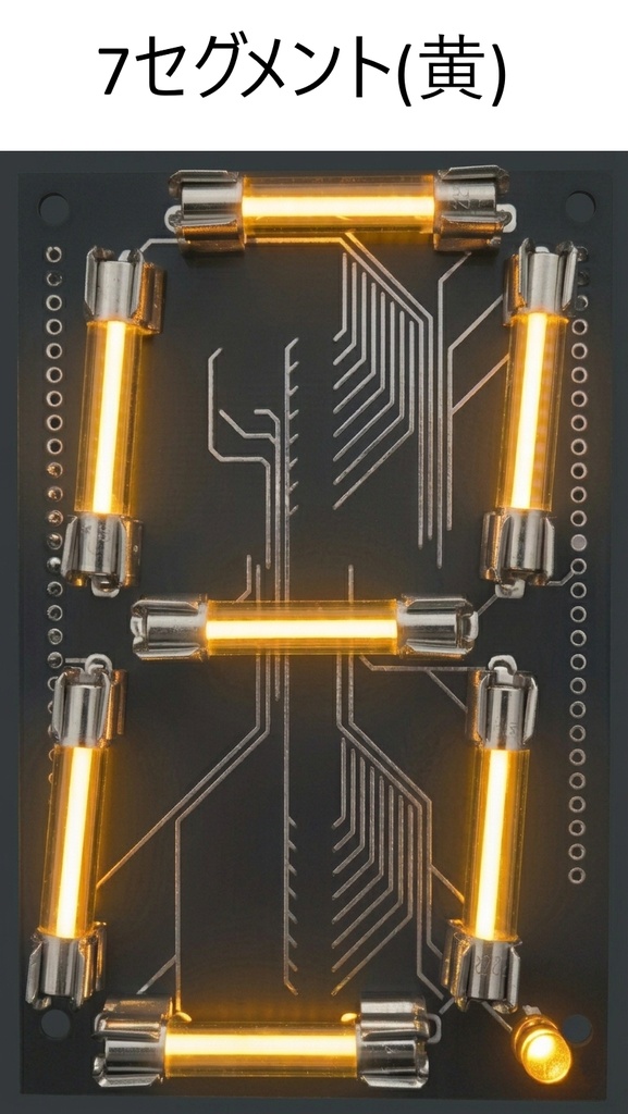 ガラス管ヒューズ 7セグメントLED 文字高さ約3.40インチ