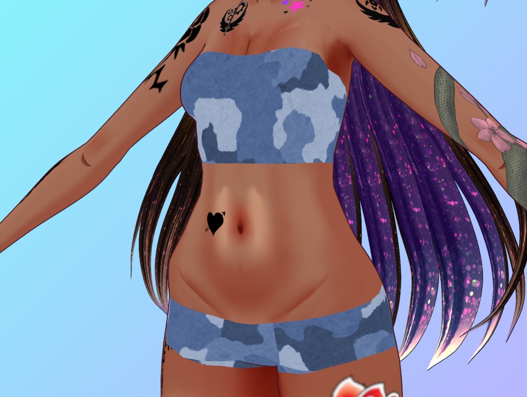 【無料あり・Free available】 迷彩インナーセット 全6色 Camouflage innerwear set, 6 colors available