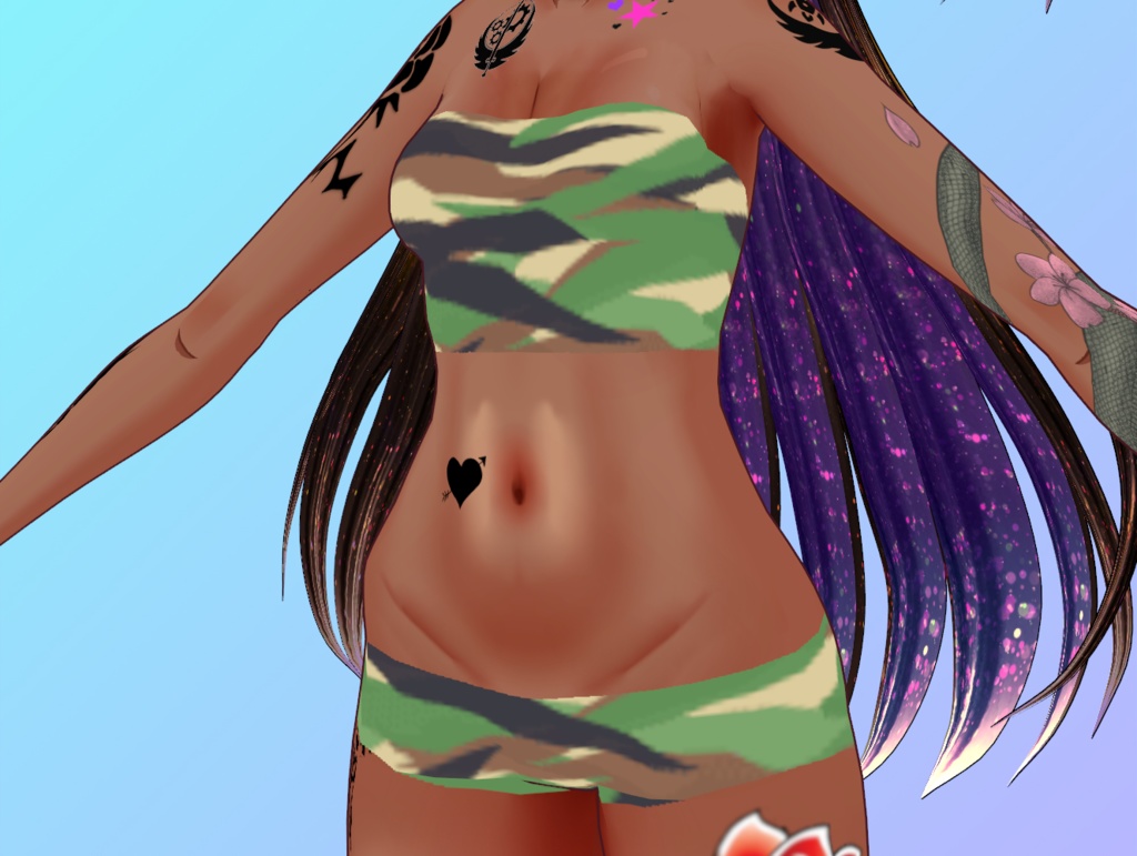 【無料あり・Free available】 迷彩インナーセット 全6色 Camouflage innerwear set, 6 colors available