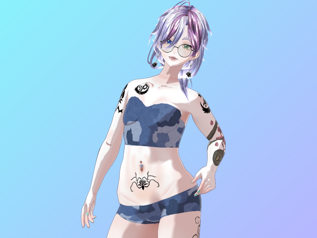 【無料あり・Free available】 迷彩インナーセット 全6色 Camouflage innerwear set, 6 colors available