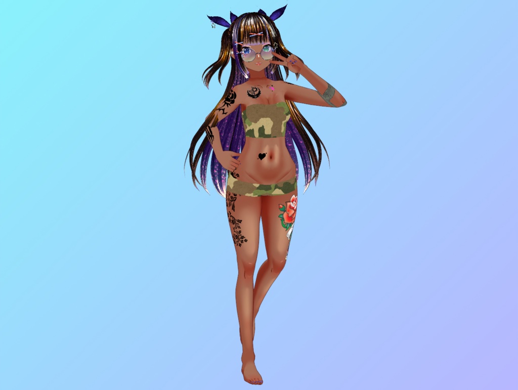 【無料あり・Free available】 迷彩インナーセット 全6色 Camouflage innerwear set, 6 colors available