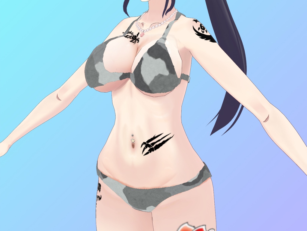 迷彩柄水着女性用 全6色 Camouflage swimsuit for women, 6 colors available