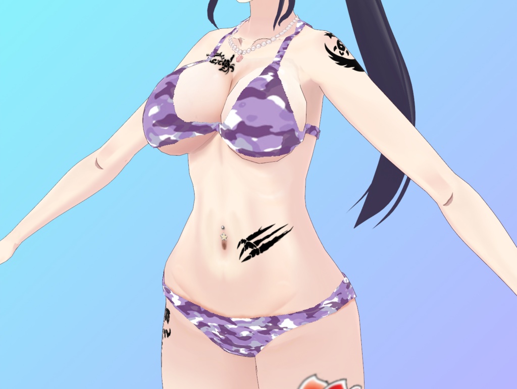 迷彩柄水着女性用 全6色 Camouflage swimsuit for women, 6 colors available