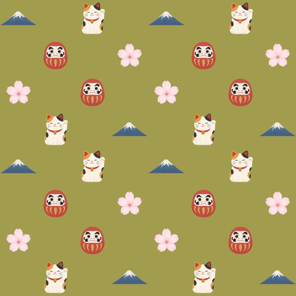 デジタルペーパーかわいい和風柄　3色セット