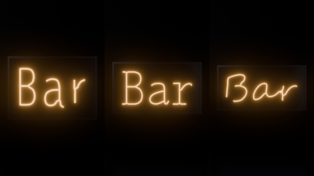 【Blenderアドオン】ネオン文字ジェネレーター|好きな文字を動くネオン看板にする(VRChat / 漢字・かな対応)