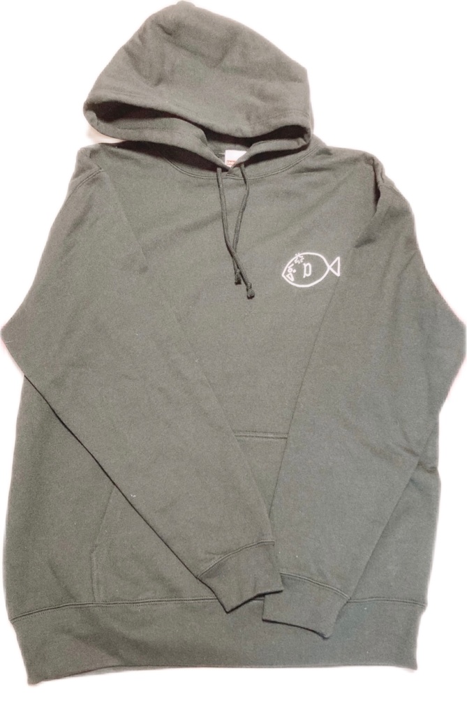 めざしパーカー白黒（XL）