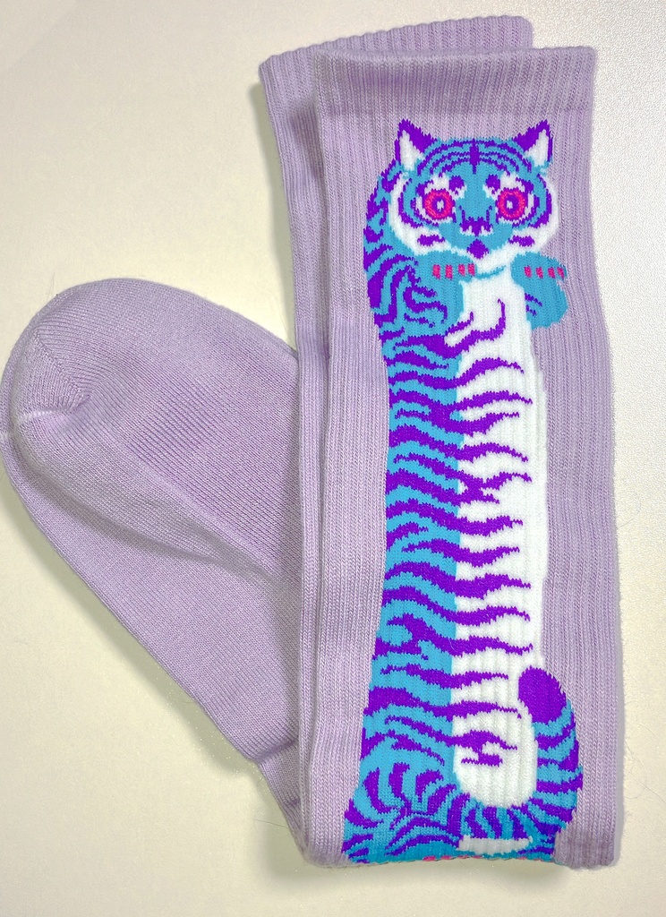 【受注生産】虎柄ハイソックス サイズ:26 - 29cm