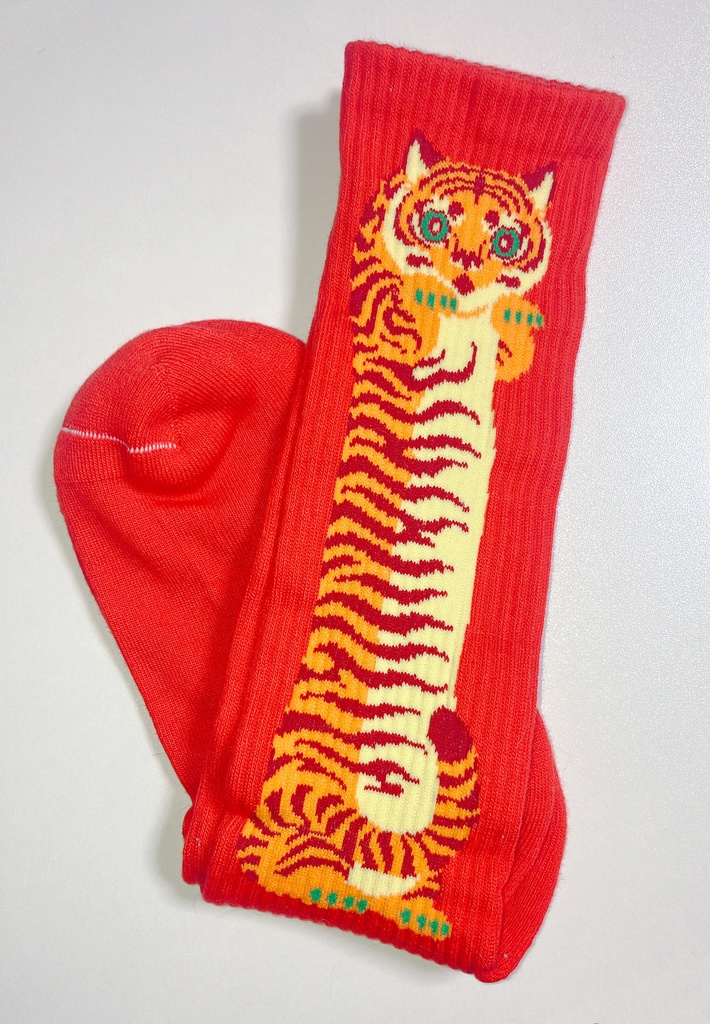 【受注生産】虎柄ハイソックス サイズ:26 - 29cm