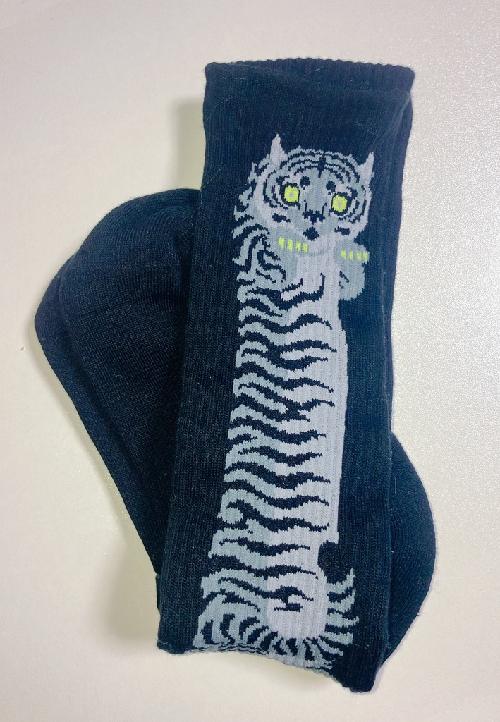 【受注生産】虎柄ハイソックス サイズ:26 - 29cm