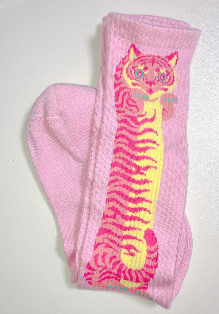 【受注生産】虎柄ハイソックス サイズ:26 - 29cm