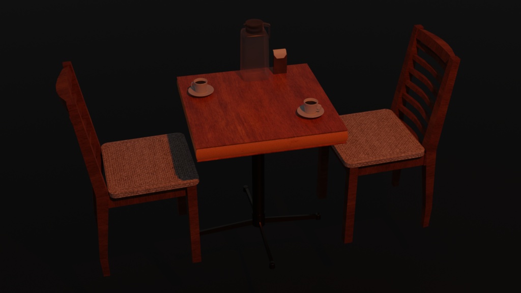 カフェのテーブルセット『Blender3Dモデル』