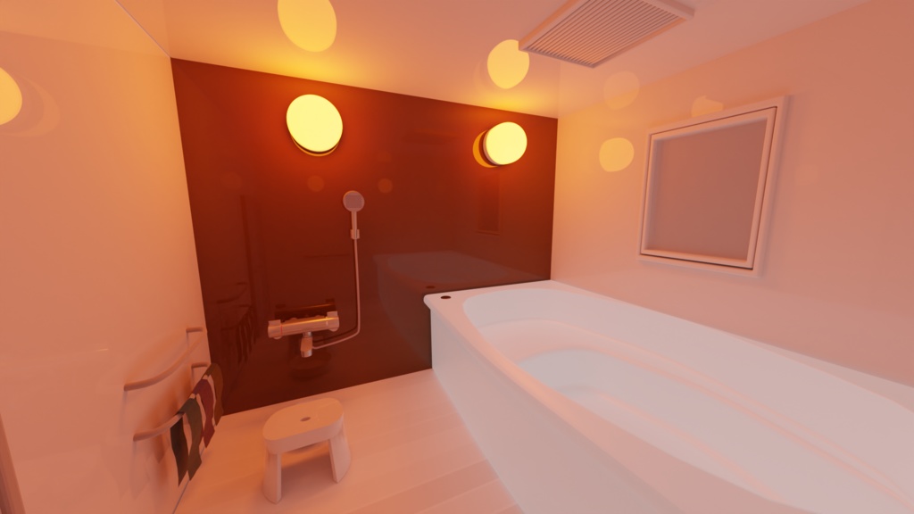 とある家のお風呂場『Blender3Dモデル』