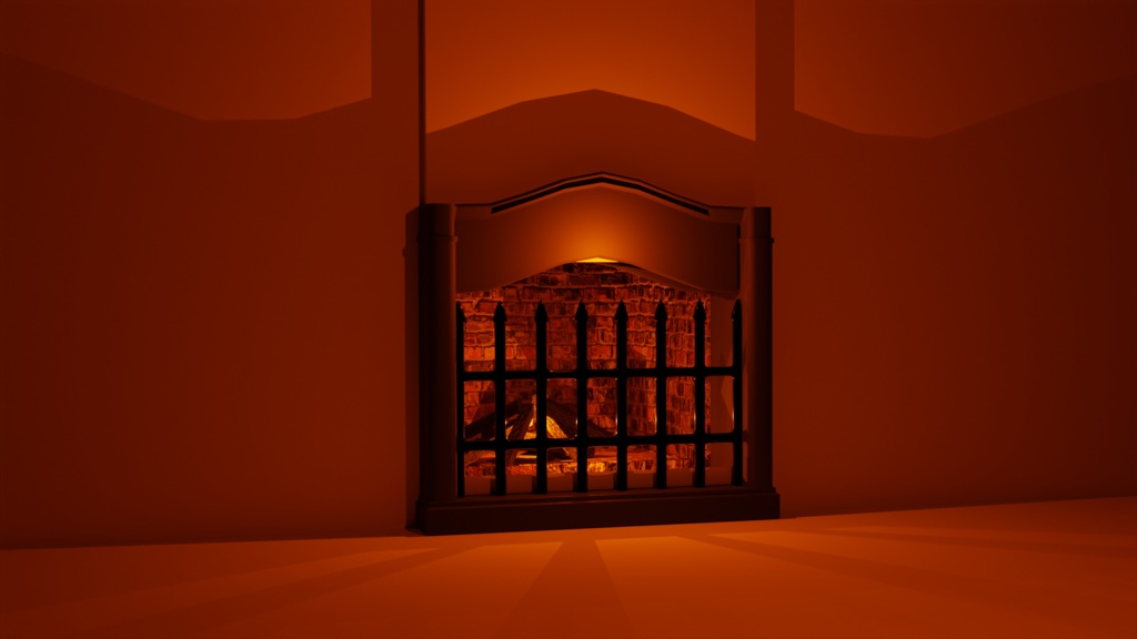 暖炉『Blender3Dモデル』