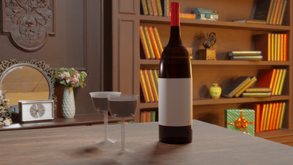 ワインボトルセット『Blender3Dモデル』