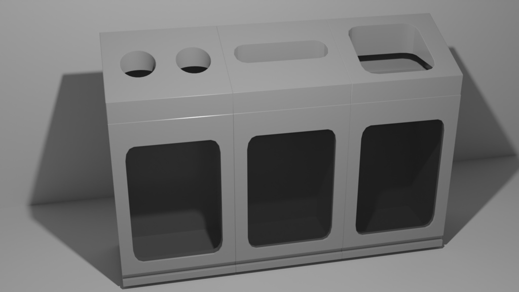 駅のゴミ箱『Blender3Dモデル』