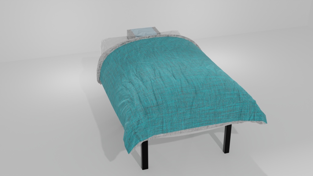 保健室のベッド『Blender3Dモデル』