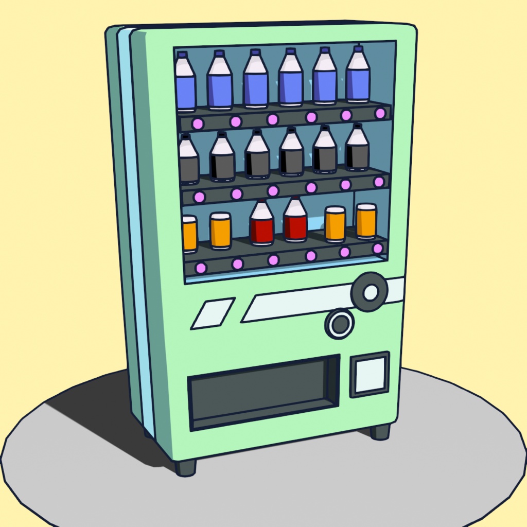 自動販売機(カートゥーン調)『Blender3Dモデル』