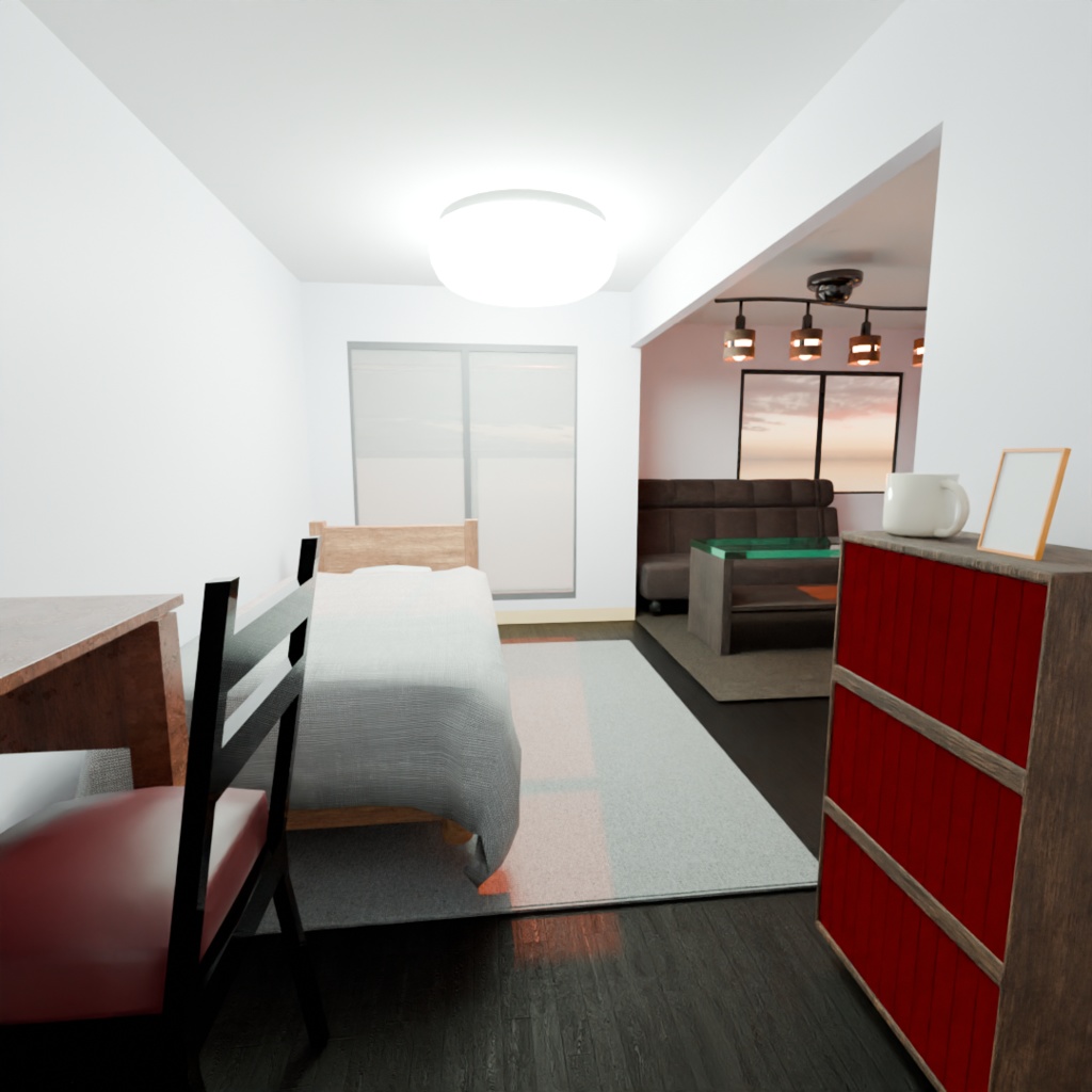 一人暮らしの部屋『Blender3Dモデル』