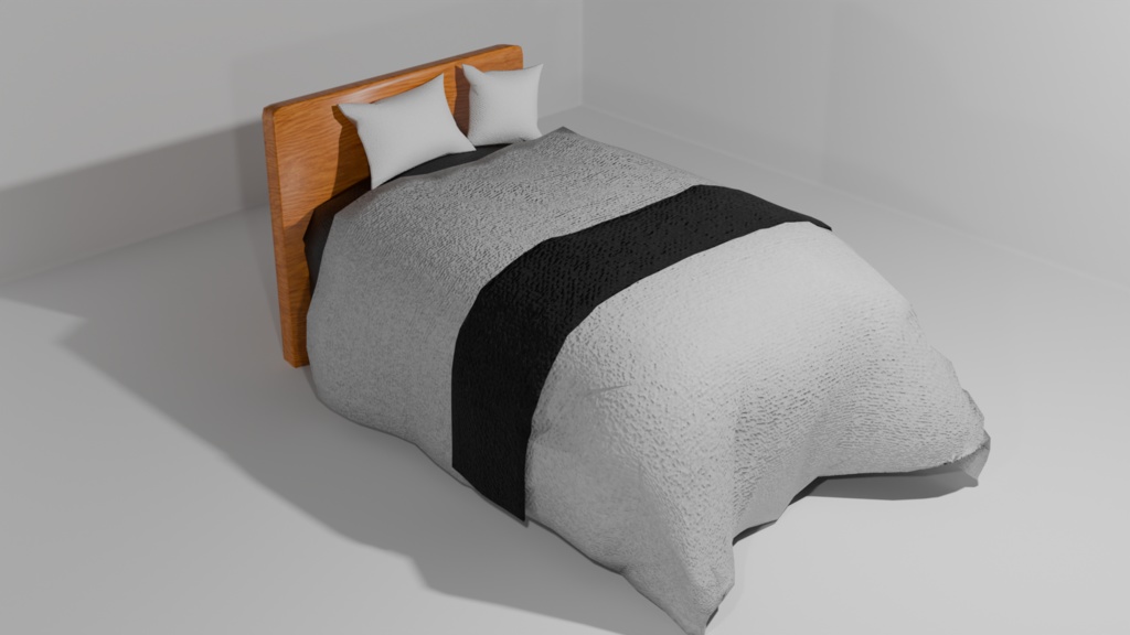 ホテルのベッド『Blender3Dモデル』