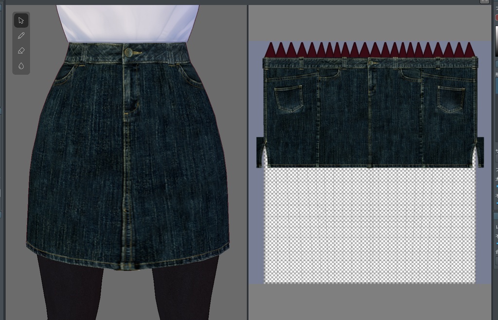 デニムスカートテクスチャ【VRoid】