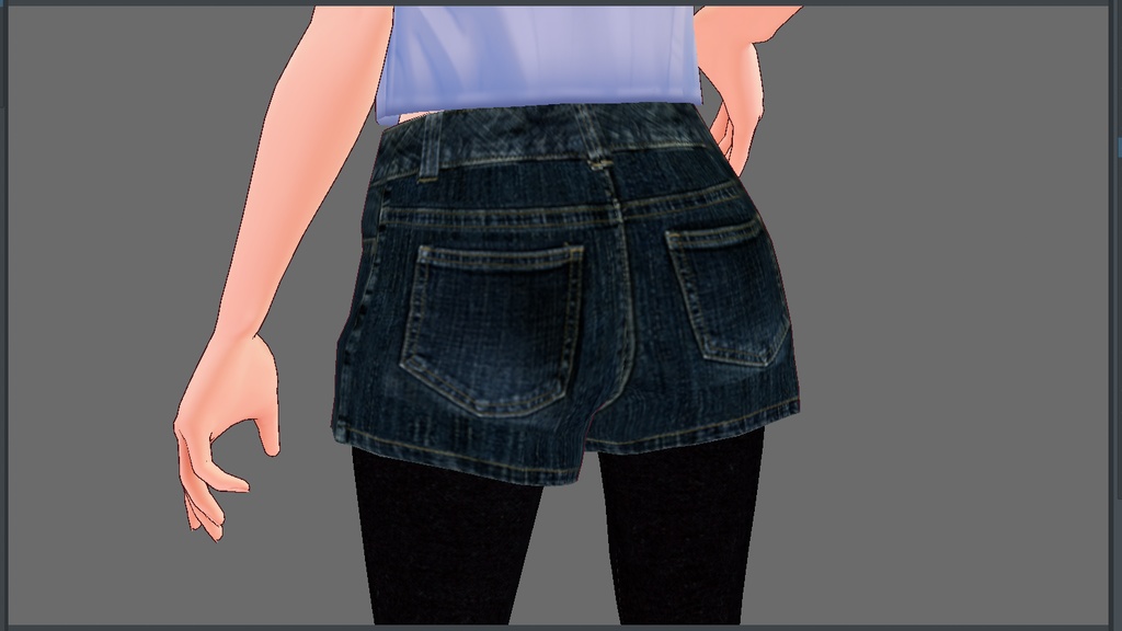 デニムショートパンツテクスチャ【VRoid】