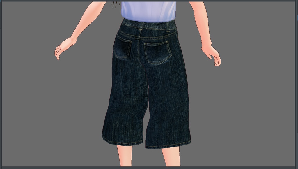 七分丈デニムパンツテクスチャ【VRoid】