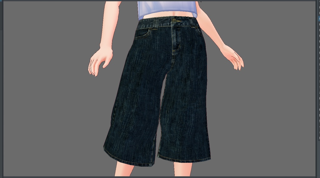 七分丈デニムパンツテクスチャ【VRoid】