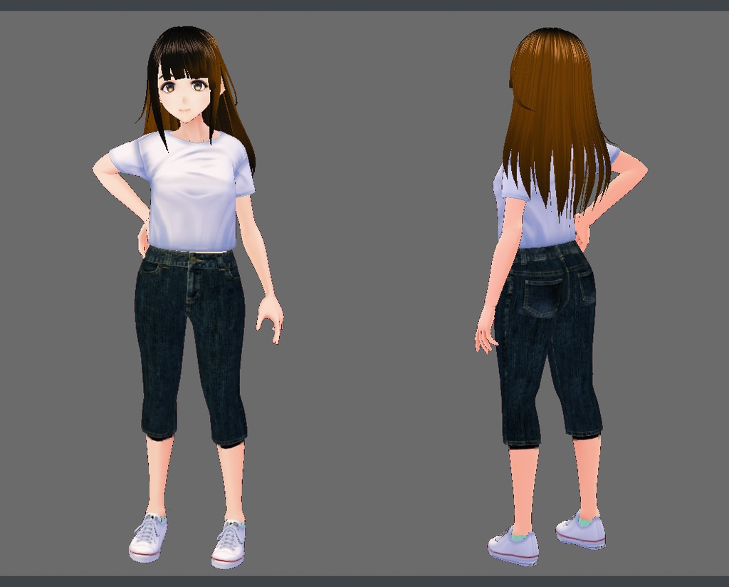 七分丈デニムパンツテクスチャ【VRoid】