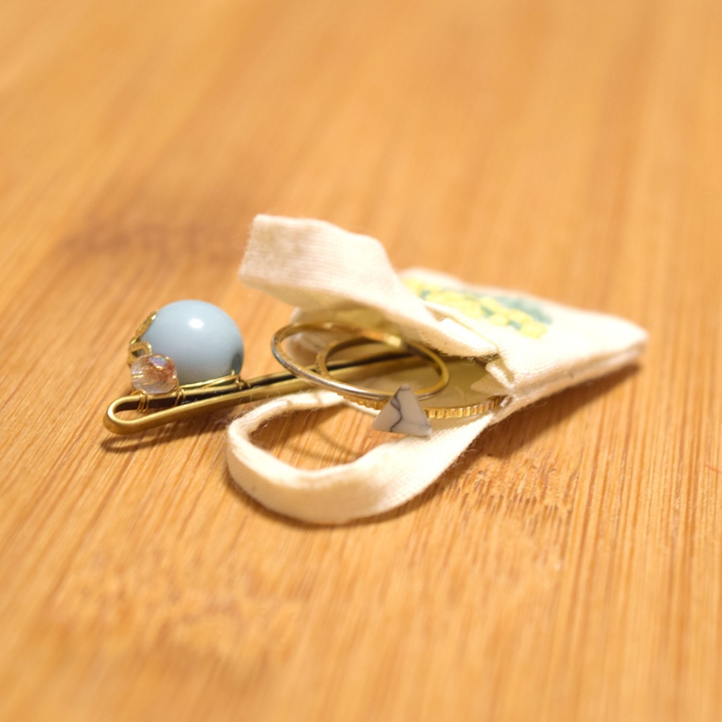 お花刺繍トートバッグ(ぬい用)