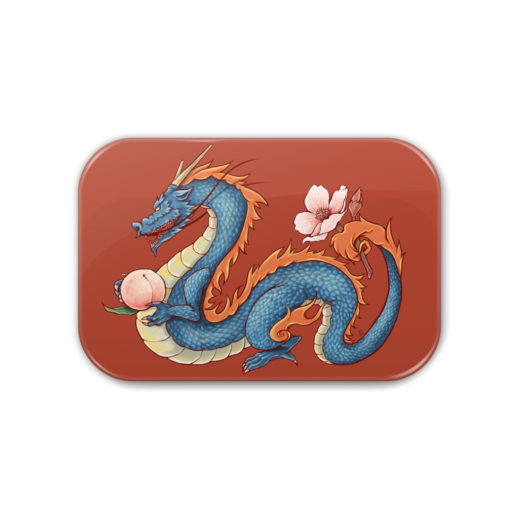 『龍と桃と桜』缶バッジ