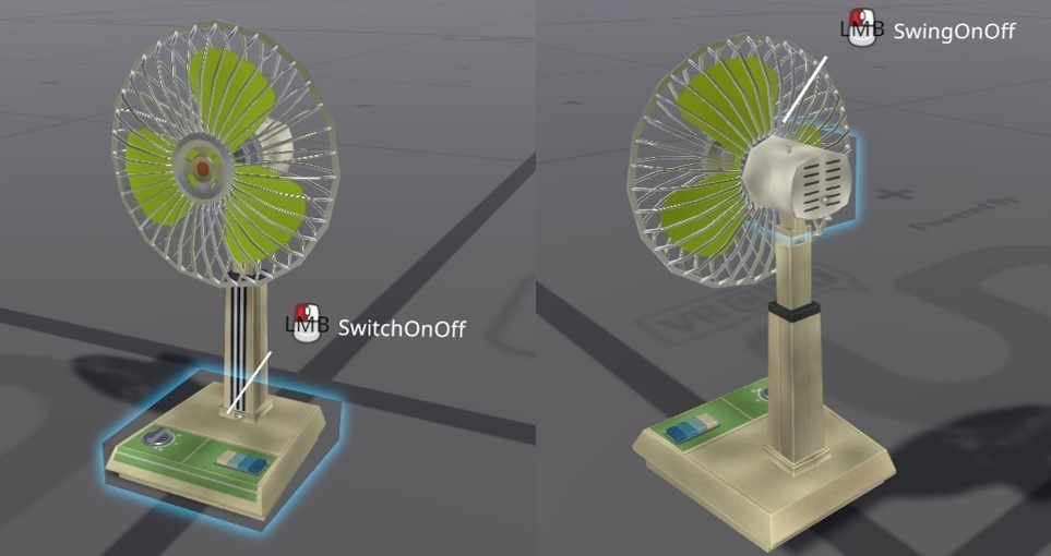 レトロ扇風機(スイッチOnで羽・首が動きます)