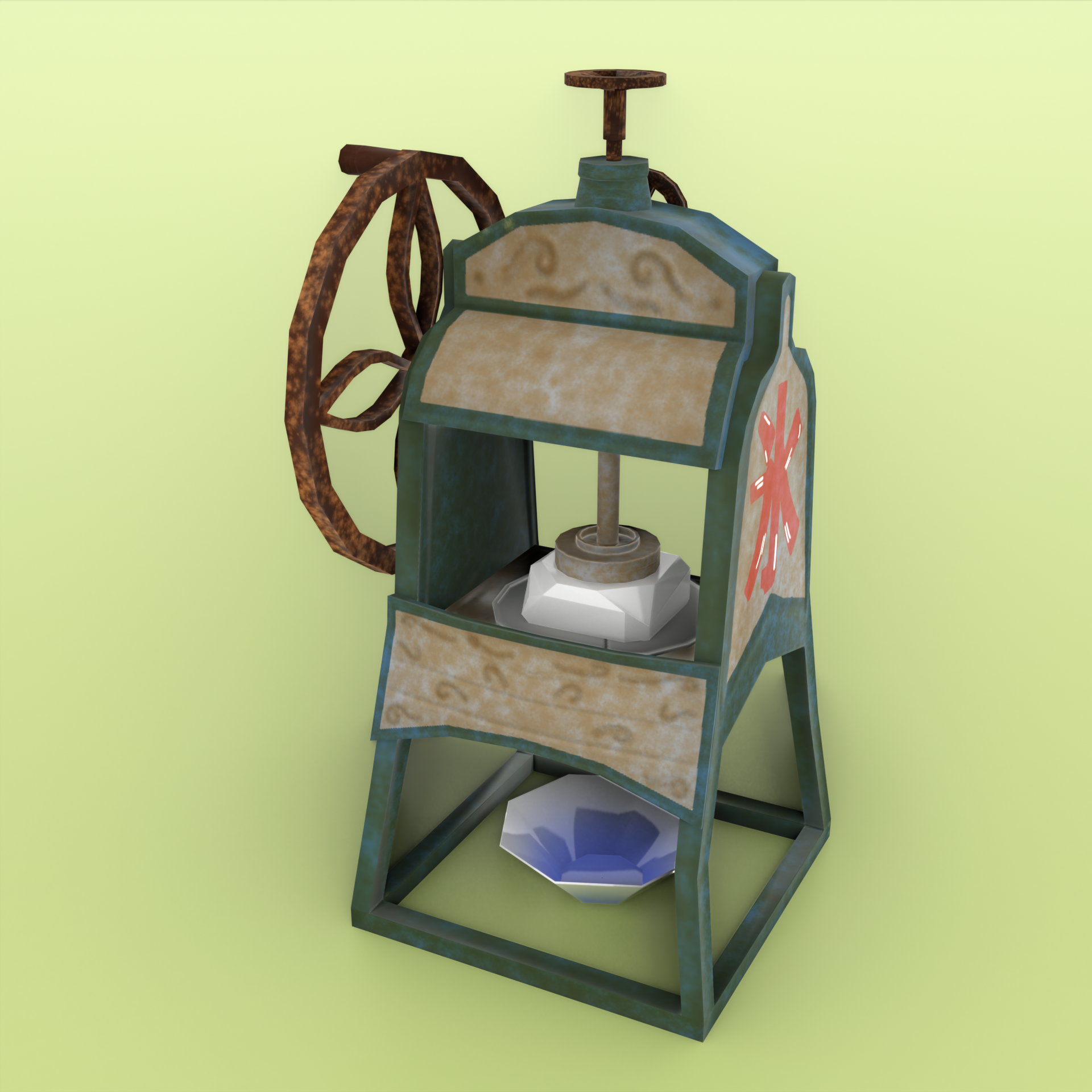 レトロかき氷機(スイッチOnで削り器部分が回ります)