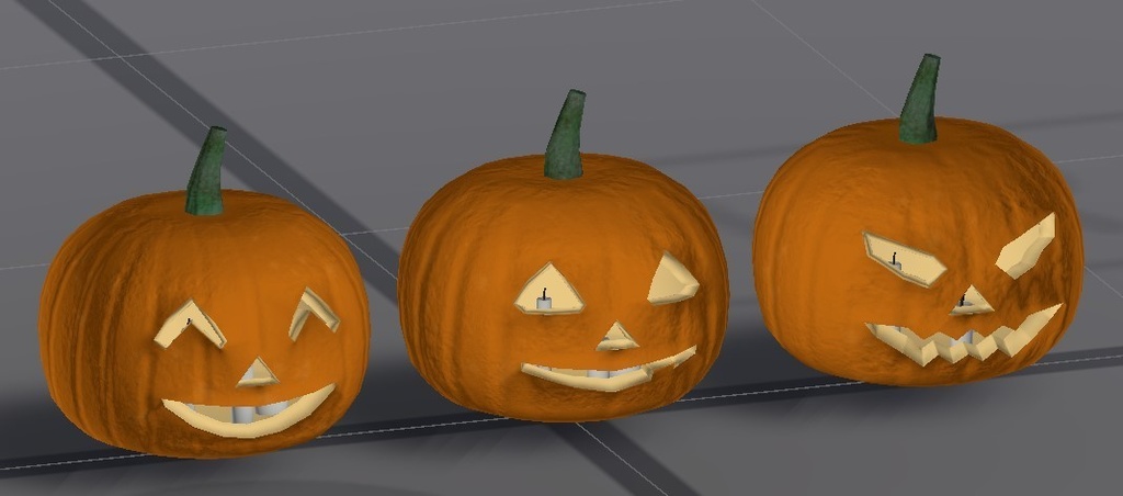 ジャック・オー・ランタン(スイッチOnで明かりが灯ります・3個セット)