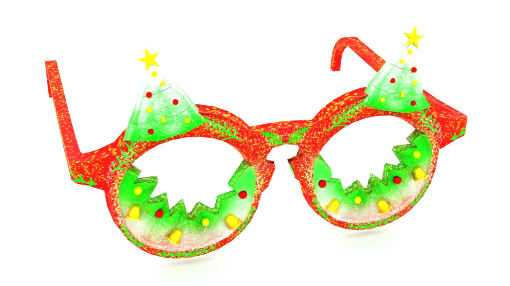 クリスマスっぽいメガネ(VRChat想定・ModularAvatar対応)