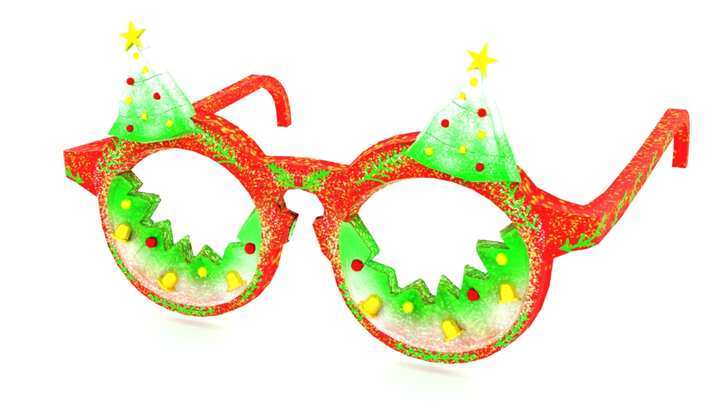 クリスマスっぽいメガネ(VRChat想定・ModularAvatar対応)