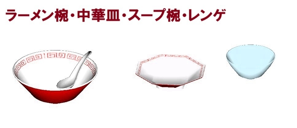 中華料理道具セット(3Dモデル/VRChat対応)