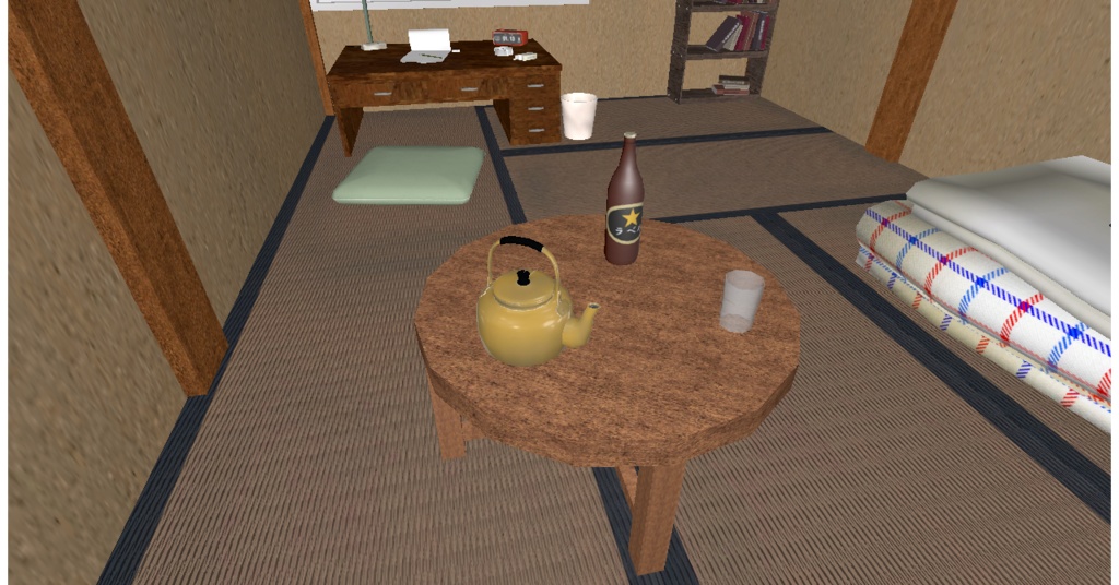 昭和レトロな6畳ひとま(VRChat対応・ギミック付の扇風機&ストーブ付)