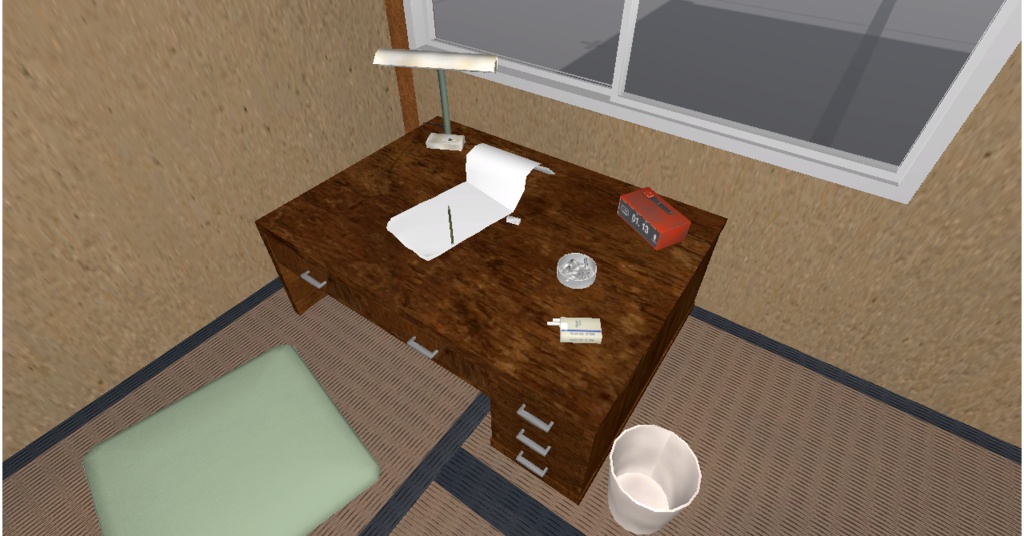 昭和レトロな6畳ひとま(VRChat対応・ギミック付の扇風機&ストーブ付)