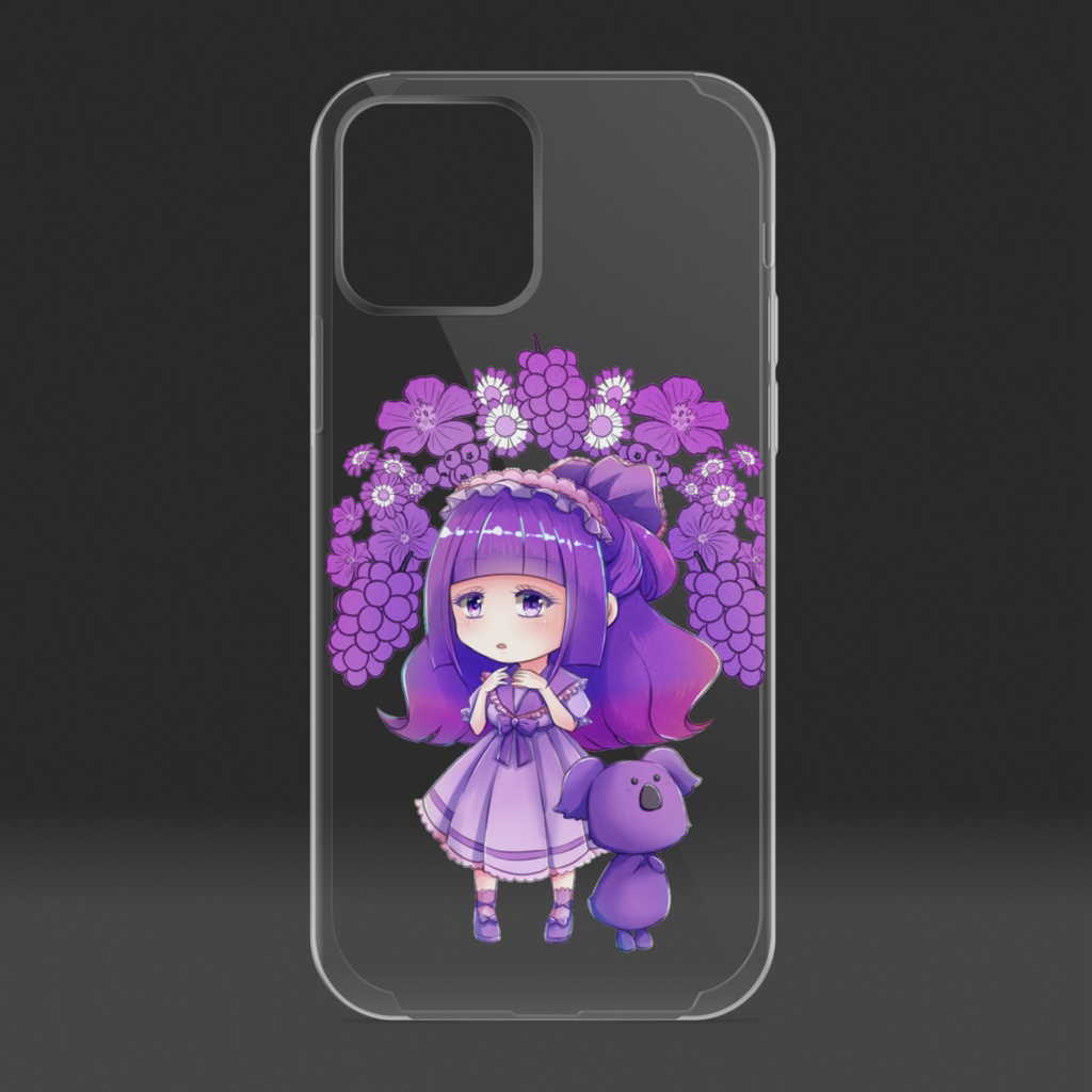 紫少女とコアラさんのスマホケース