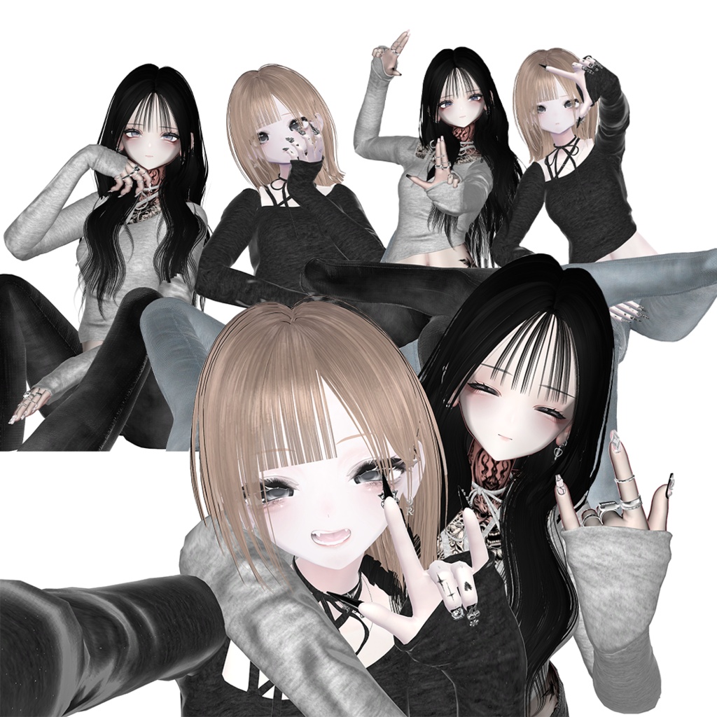 【無料版あり】Pair Pose Set 【28組 56種 】