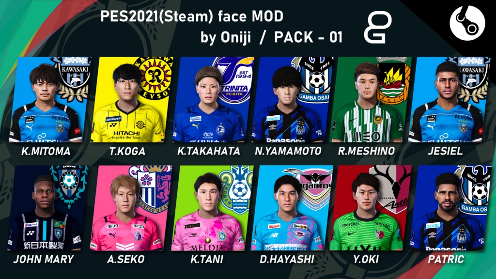 【PC Only】PES2021 FACEMOD by ONIJI vol.01（EN）