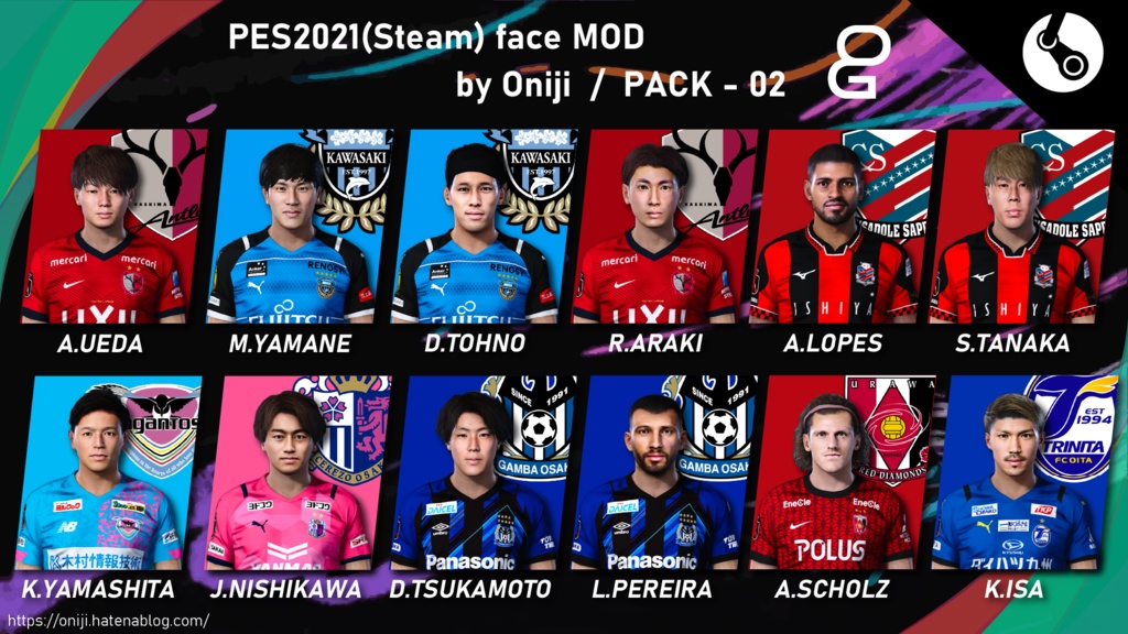 【PC Only】PES2021 FACEMOD by ONIJI vol.02（EN）