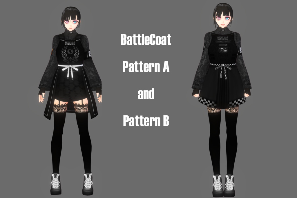 (Vroid衣装)[ABYSS]「Battle coat」A&B bundle