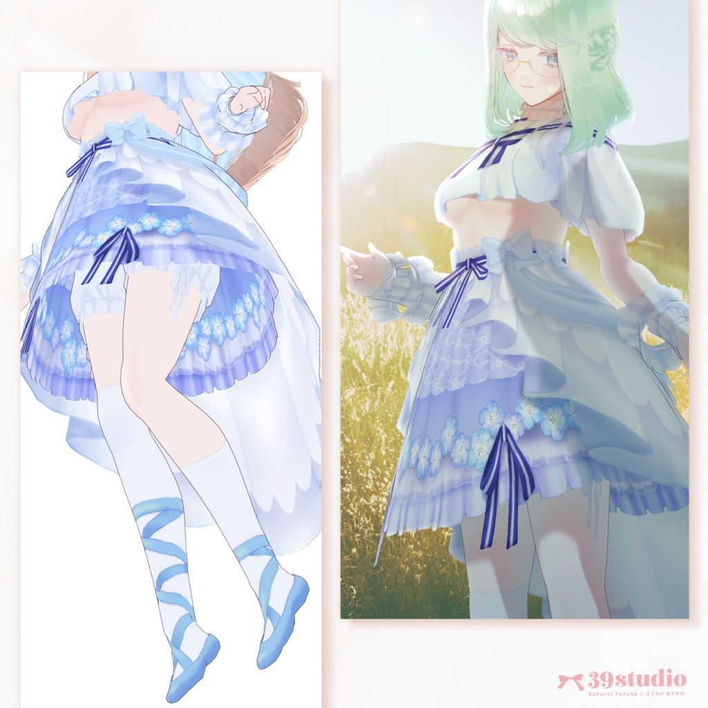 Nemophila dress set / ネモフィラドレスセット 【VRoid Outfit】