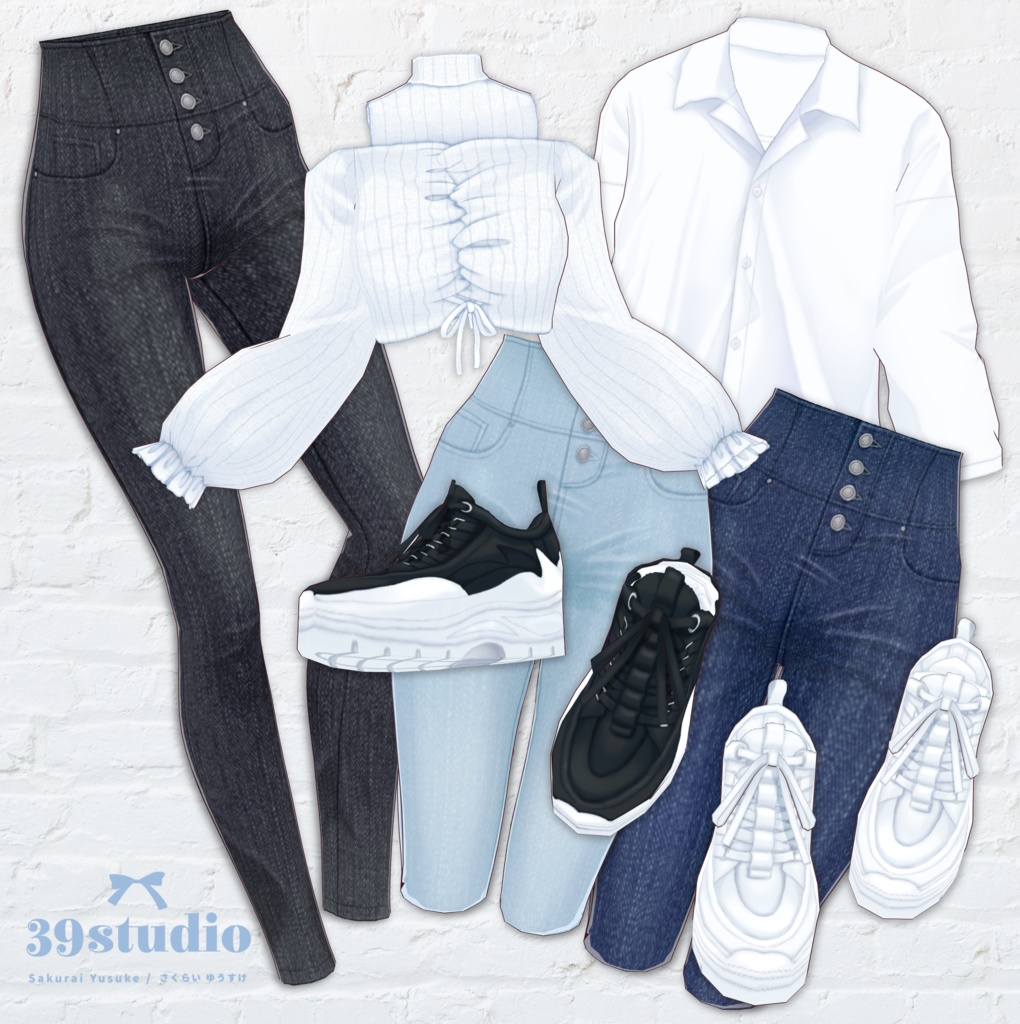 Dad Sneakers Outfits / ダッドスニーカーコーデセット【VRoid Outfit】