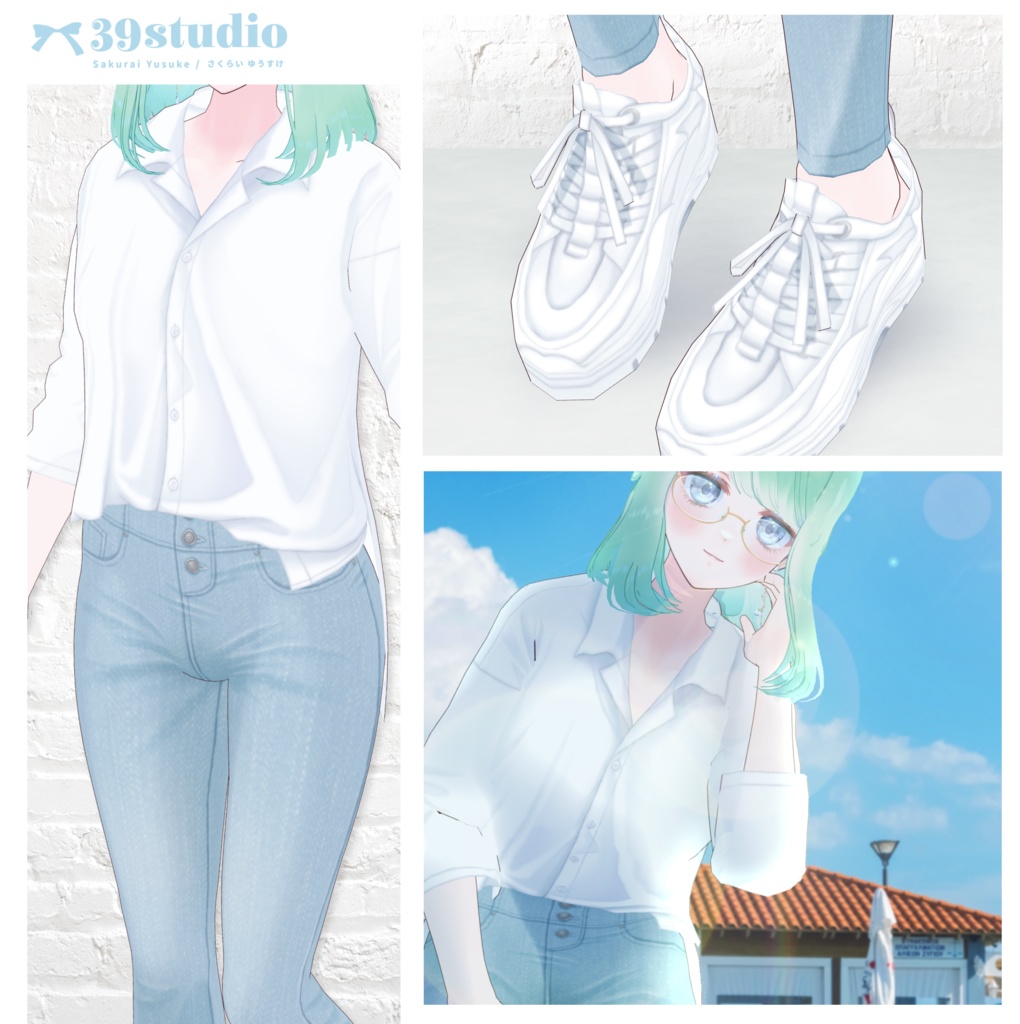 Dad Sneakers Outfits / ダッドスニーカーコーデセット【VRoid Outfit】