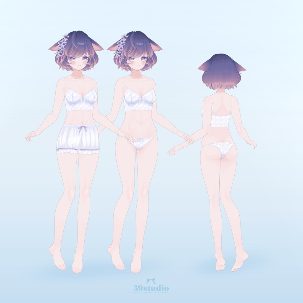 【VRoid / VRM model】BlueMallow / ブルーマロウ