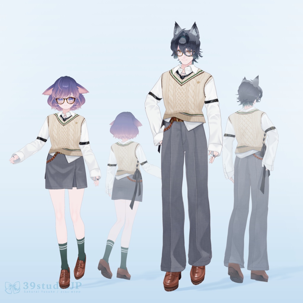 ダスクオリーブコーデセット / Dusk Olive Outfit【VRoid Outfit】